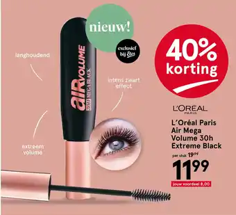 Etos L'Oréal Paris Air Mega Volume 30h Extreme Black aanbieding