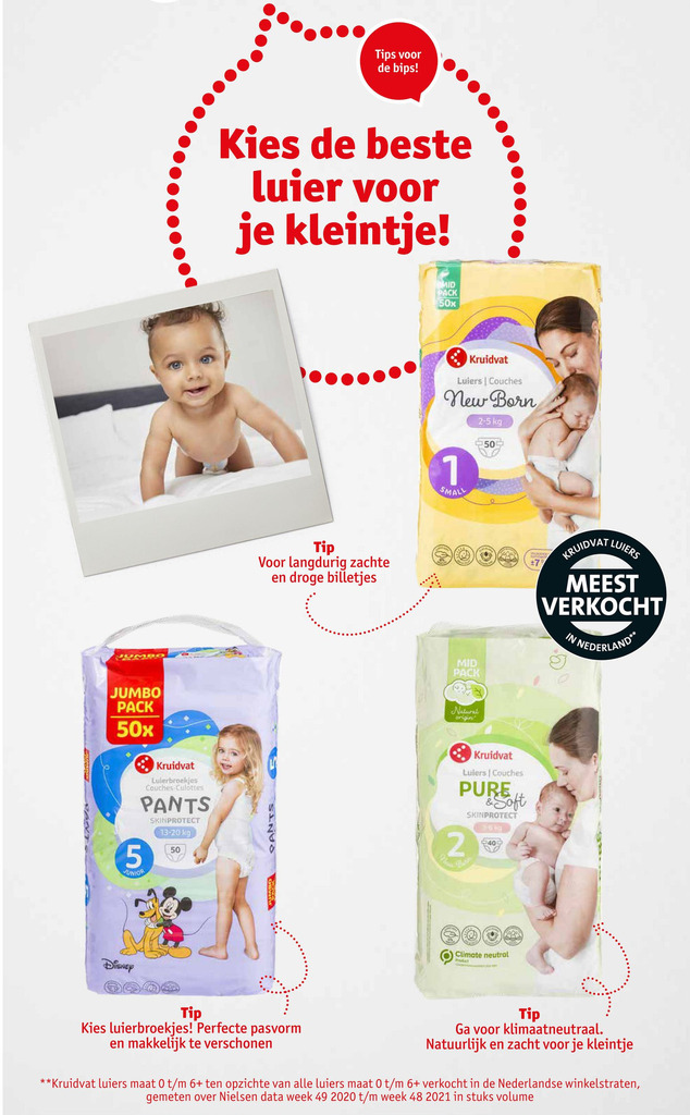 Kies de beste luier voor je kleintje! aanbieding bij Kruidvat