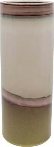 Intratuin Vaas Horizon roze / groen / crème D 9 H 25 cm aanbieding