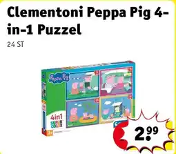 Kruidvat Clementoni Peppa Pig 4-in-1 Puzzel aanbieding