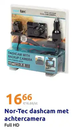 Action Nor-Tec dashcam met achtercamera aanbieding