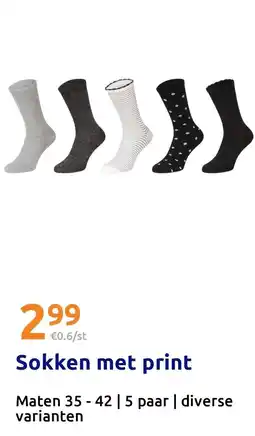 Action Sokken met print aanbieding
