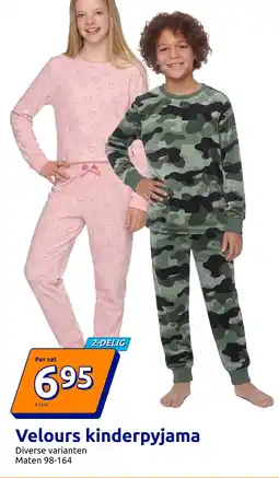 Action Velours kinderpyjama aanbieding