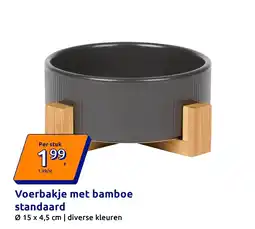 Action Voerbakje met bamboe standaard aanbieding
