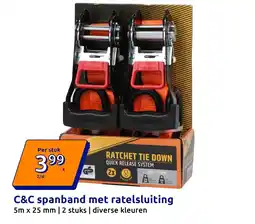 Action C&C spanband met ratelsluiting aanbieding