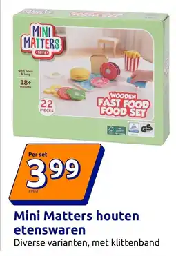 Action Mini Matters houten etenswaren aanbieding