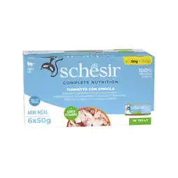 Pets Place Schesir Kat Mp Blik Gelei - Natvoer - 6x50 g Tonijn&Baars aanbieding