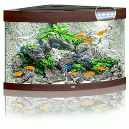 Pets Place Juwel Aquarium Trigon 190 LED - Aquarium - 70x70x60 cm Donker Hout aanbieding