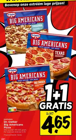 Vomar Voordeelmarkt Dr. Oetker Big Americans Pizza aanbieding