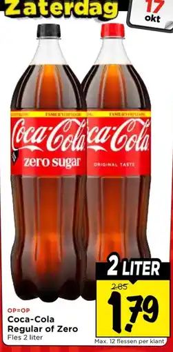 Vomar Voordeelmarkt Coca-Cola Regular of Zero aanbieding