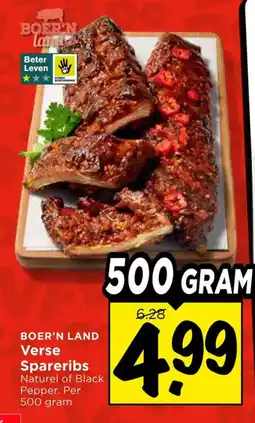 Vomar Voordeelmarkt Boer'n Land Verse Spareribs aanbieding