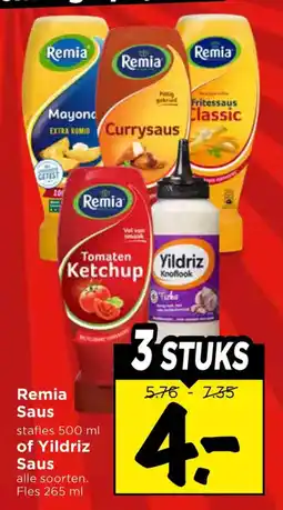 Vomar Voordeelmarkt Remia Saus of Yildriz Saus aanbieding