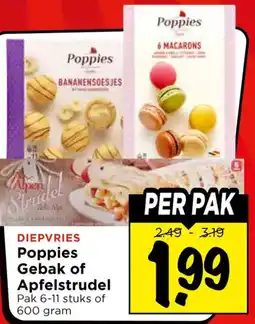 Vomar Voordeelmarkt Poppies Gebak of Appelstrudel aanbieding