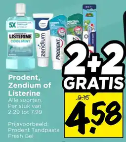 Vomar Voordeelmarkt Alle Prodent, Zendium of Listerine aanbieding