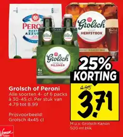 Vomar Voordeelmarkt Alle Grolsch of Peroni aanbieding