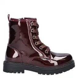 Wehkamp Nelson Kids lakleren enkelboots met glitters en profielzool - bordeaux aanbieding