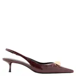 Wehkamp Mango imitatieleren slingback pumps met hak - donkerrood aanbieding