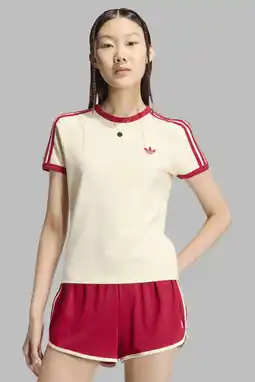 Wehkamp adidas Originals Cali T-shirt - ecru/rood aanbieding