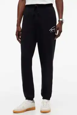 Wehkamp Tommy Jeans regular fit joggingbroek met logo - zwart aanbieding