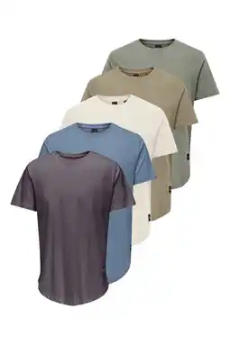 Wehkamp ONLY & SONS regular T-shirt multi - (set vanÂ 5) aanbieding