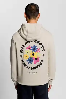 Wehkamp Lyle & Scott hoodie met backprint beige aanbieding