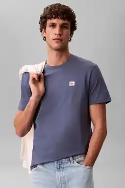 Wehkamp CALVIN KLEIN JEANS regular fit T-shirt - blauw aanbieding