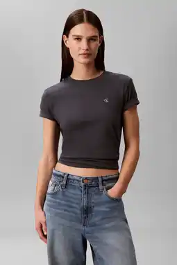 Wehkamp CALVIN KLEIN JEANS T-shirt met logo - grijs aanbieding