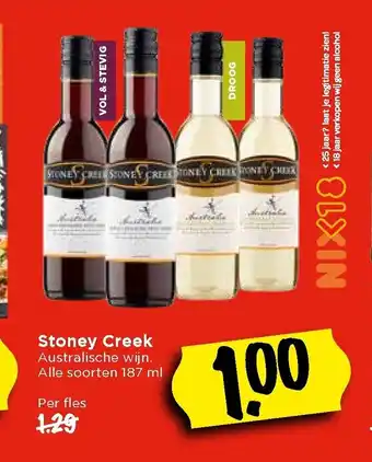 Vomar Voordeelmarkt Stoney Creek alle soorten 187 ml per fles aanbieding