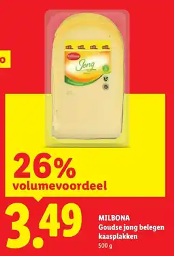 Lidl Milbona Goudse jong belegen kaasplakken aanbieding