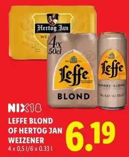 Lidl Leffe Blond of Hertog Jan Weizener aanbieding