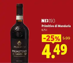 Lidl Nix18 Primitivo di Manduria aanbieding