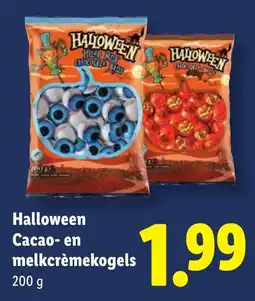 Lidl Halloween Cacao- en melkcrèmekogels aanbieding