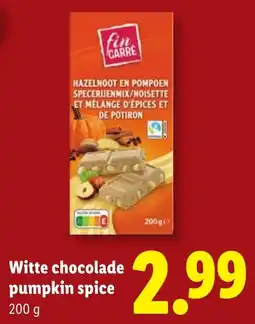 Lidl Fin Carré witte chocolade pumpkin spice aanbieding