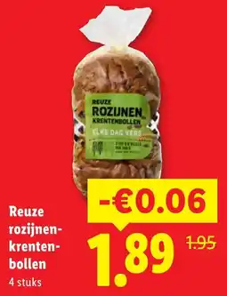 Lidl Reuze rozijnen-krenten-bollen aanbieding