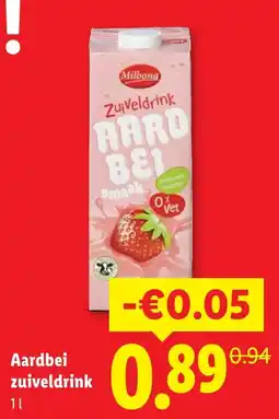 Lidl Milbona Aardbei zuiveldrink aanbieding