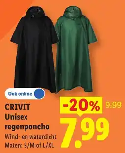 Lidl Crivit regenponcho aanbieding