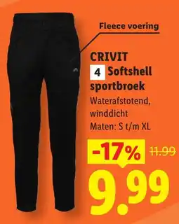 Lidl Crivit Softshell sportbroek aanbieding