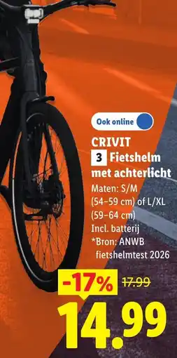 Lidl Crivit Fietshelm met achterlicht aanbieding