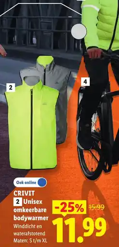 Lidl Crivit Unisex omkeerbare bodywarmer aanbieding