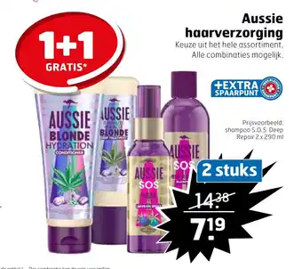 Trekpleister Aussie haarverzorging shampoo S.O.S. Deep Repair 2 x 290 mkl aanbieding