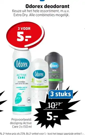 Trekpleister Odorex deodorant deospray Active Care 3 x 150 ml aanbieding