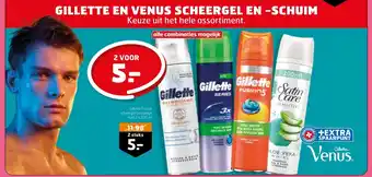 Trekpleister Gillette Fusion scheergel Gevoelige Hudi 2 x 200 ml aanbieding