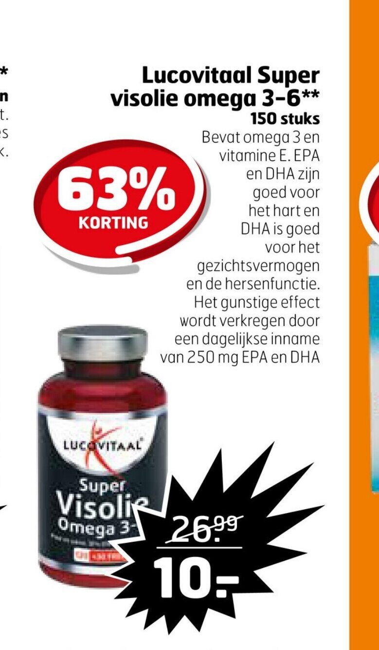 Lucovitaal Super Visolie Omega 3 1+1 Gratis Aanbieding bij Lucovitaal