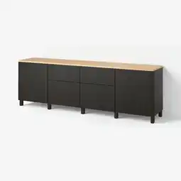 IKEA BestÅ Opbergcombinatie, zwartbruin/lappviken zwartbruin, 240x42x76 cm aanbieding