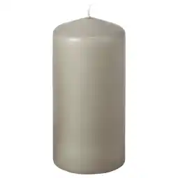 IKEA Dagligen Geurloze stompkaars, grijsbeige, 14 cm 40 hr aanbieding