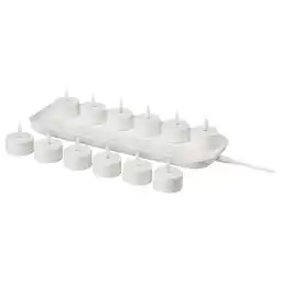IKEA SkatgÅs witte led theelichtjes met oplaadbak voor veilige, decoratieve verlichting aanbieding