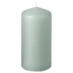 IKEA Dagligen Geurloze stompkaars, licht grijsgroen, 14 cm 40 hr aanbieding