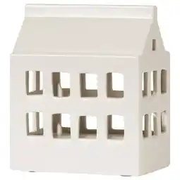 IKEA SnÖsiska Led-tafeldecoratie, op batterijen huisjes/keramiek wit, 16 cm aanbieding