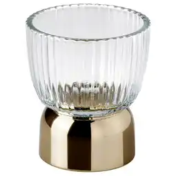 IKEA KungstÄrna Theelichthouder, helder glas/goudkleur, 8 cm aanbieding