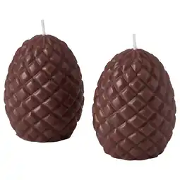 IKEA SnÖsiska Geurloze stompkaars, dennenappel/bruin, 8 cm aanbieding